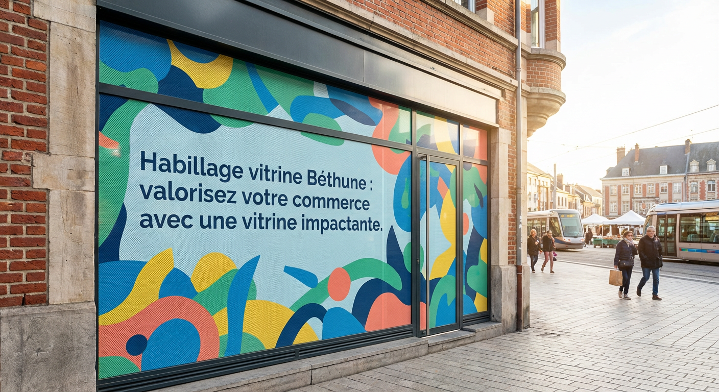 Habillage vitrine Béthune