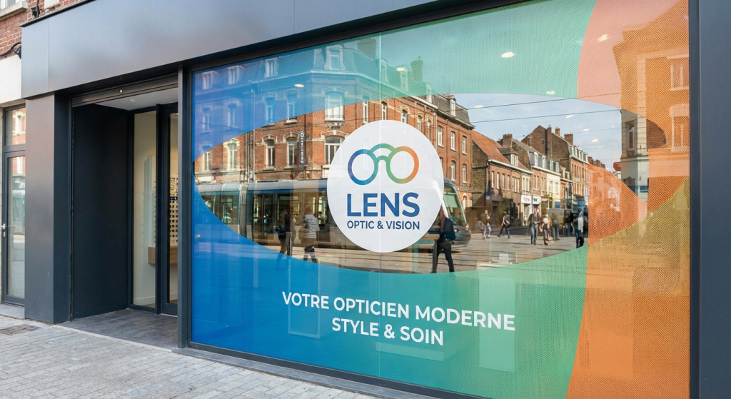 habillage vitrine lens